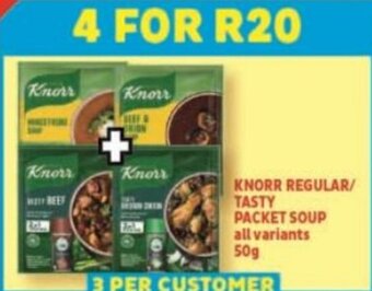 Usave KNORR REGULAR/ TASTY PACKET SOUP all variants 50g offer