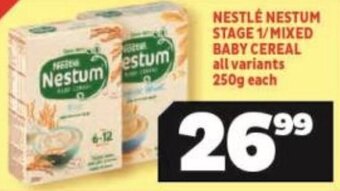 Usave NESTLÉ NESTUM STAGE 1/MIXED BABY CEREAL all variants 250g each offer