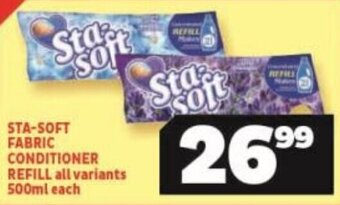 Usave STA-SOFT FABRIC CONDITIONER REFILL all variants 500ml each offer
