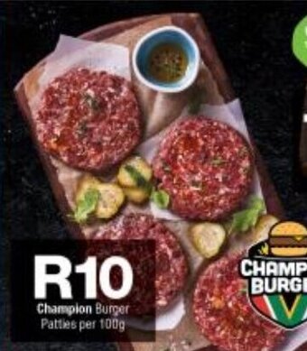Checkers Champion Burger Patties per 100g offer