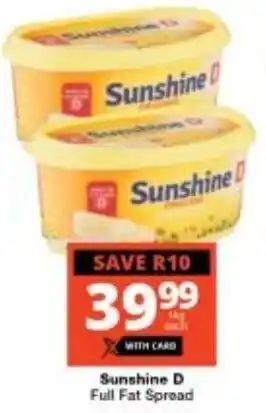 Checkers Sunshine D Full Fat Spread offer