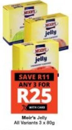 Checkers Moir's Jelly All Variants 3 x 80g offer