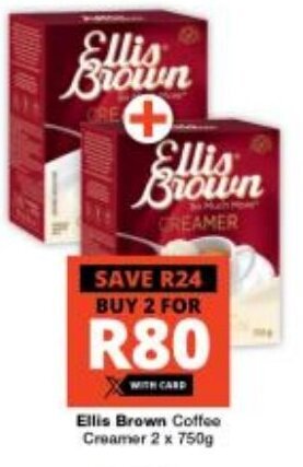 Checkers Ellis Brown Coffee Creamer 2 x 750g offer