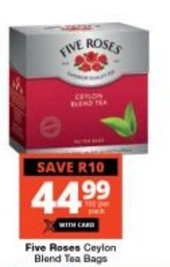 Checkers Five Roses Ceylon Blend Tea Bags offer
