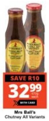 Checkers Mrs Ball's Chutney All Variants offer