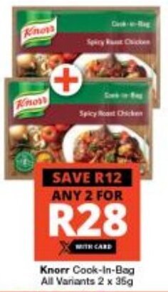 Checkers Knorr Cook-In-Bag All Variants 2 x 35g offer