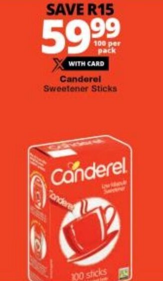 Checkers Canderel Sweetener Sticks offer