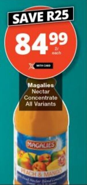 Checkers Magalies Nectar Concentrate All Variants offer