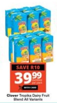 Checkers Clover Tropika Dairy Fruit Blend All Variants offer