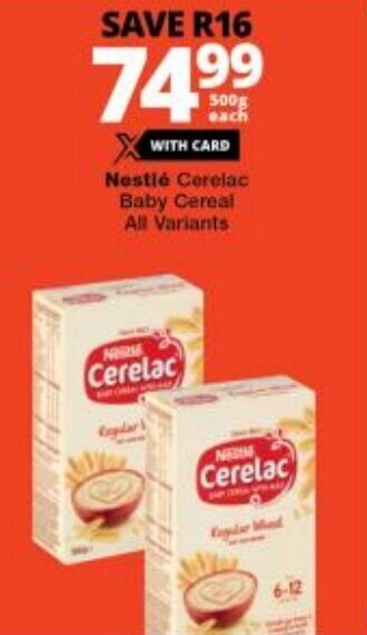 Checkers Nestlé Cerelac Baby Cereal All Variants offer