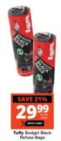 Checkers Tuffy Budget Black Refuse Bags offer