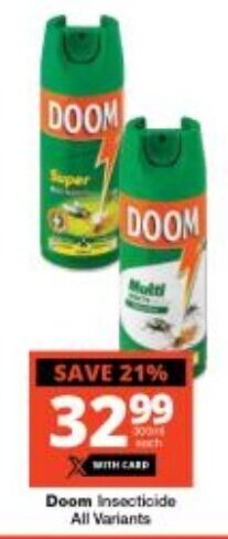 Checkers Doom Insecticide All Variants offer