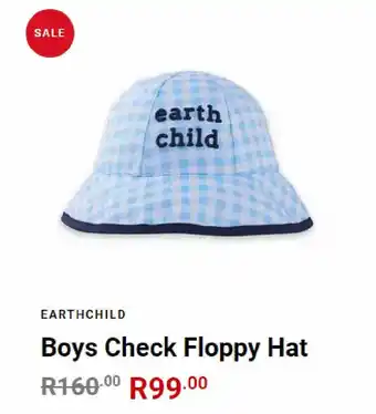 Boys check floppy hat