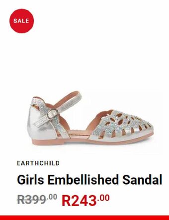 Earthchild Girls embellished sandal offer