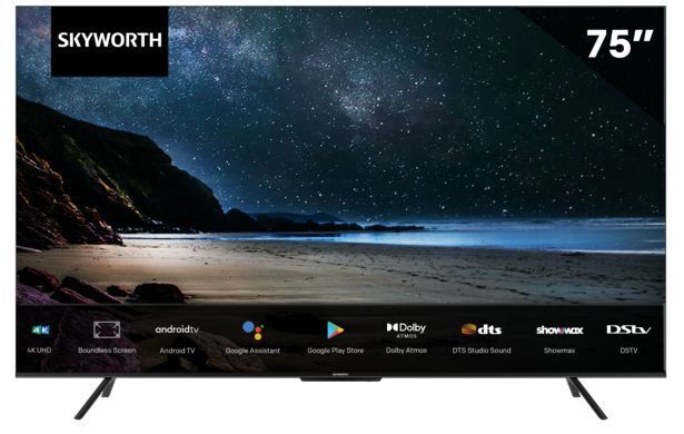 Skyworth 75 smart ultra hd android 10 led tv offer at Teljoy