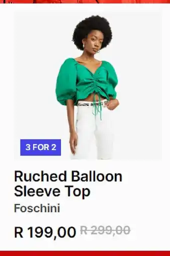 Foschini Ruched ballon sleeve top offer