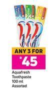 Game Aquafresh toothpaste assorted-for any 3 x 100ml offer