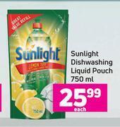 Game Sunlight dishwashing liquid pouch-750ml each offer