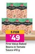 Game First value baked beans in tomato sauce-for 5 x 410g offer