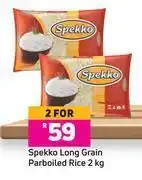 Game Spekko long grain parboied rice-for 2 x 2kg offer