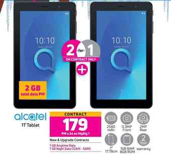 Game 2 x alcatel 1t tablet-on my gig 1 offer