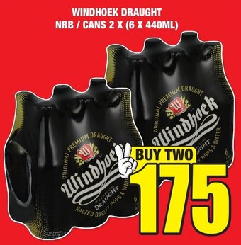 WINDHOEK DRAUGHT NRB / CANS 2 X (6 X 440ML)