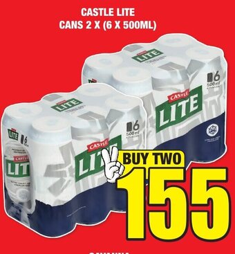 Boxer Liquors CASTLE LITE CANS 2 X (6 X 500ML) offer