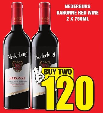 Boxer Liquors NEDERBURG BARONNE RED WINE 2 X 750ML offer