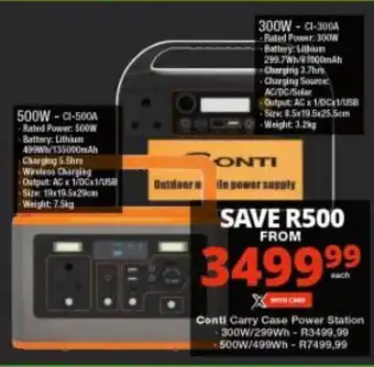 Checkers Conti Carry Case Power Station 300W/299Wh - R3499,99 +500W/499Wh - R7499,99 offer