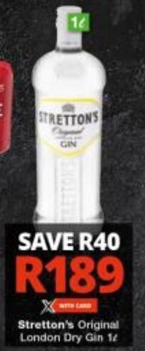 Checkers Stretton's Original London Dry Gin 1L offer