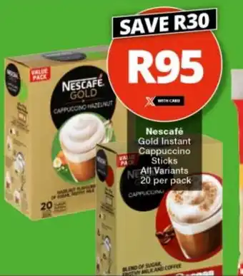 Checkers Nescafé Gold Instant Cappuccino Sticks All Variants 20 per pack offer