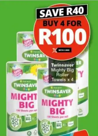 Checkers Twinsaver Mighty Big Roller Towels x 4 offer