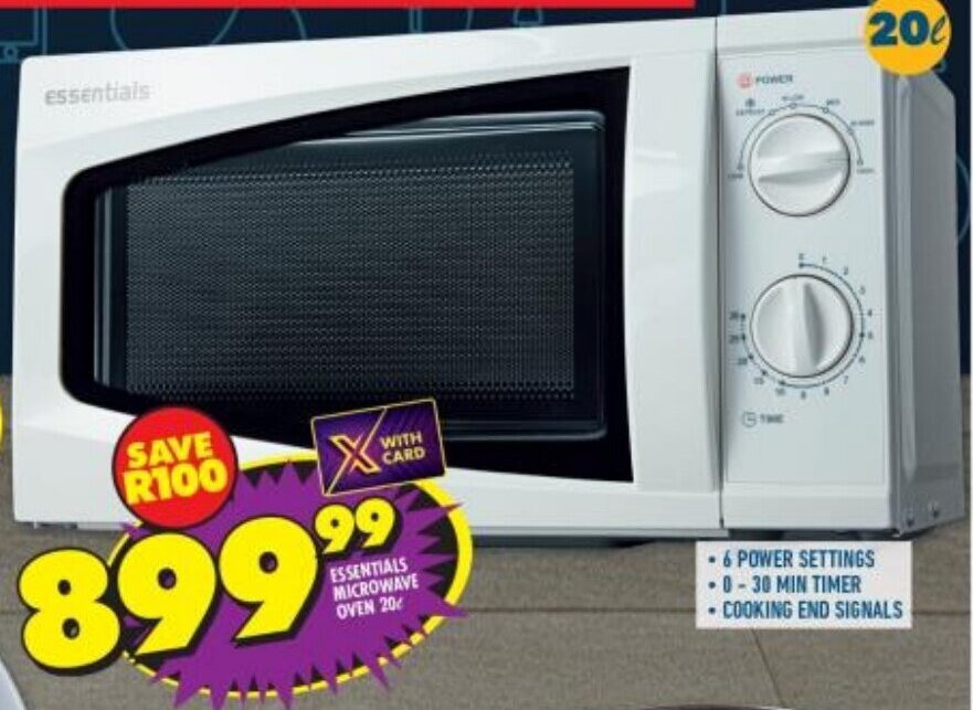 ESSENTIALS MICROWAVE OVEN 20L offer at Shoprite