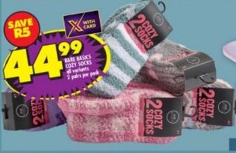 Shoprite BARE BASICS COZY SOCKS offer