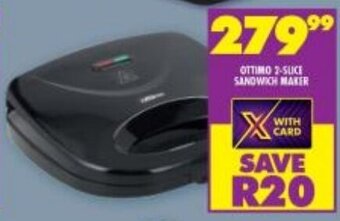 Shoprite Ottimo 2-Slice Sandwich Maker offer