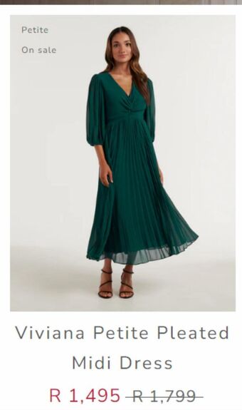 Viviana petite pleated midi dress