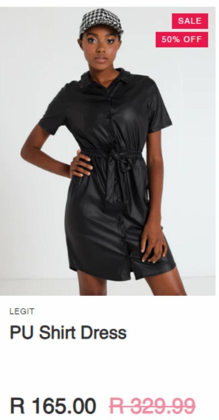 Pu shirt dress offer at LEGiT