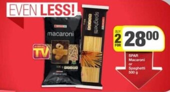 Spar SPAR Macaroni or Spaghetti 500 g offer
