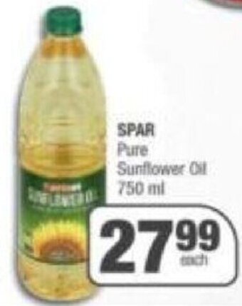 SPAR Pure Sunflower Oil 750 ml