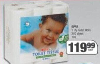 Spar Spar 2 Ply Toilet Rolls 350 sheet 18s offer