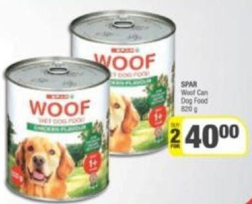 SPAR Woof Can Dog Food offer at Spar