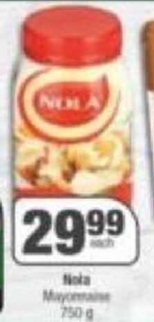 Spar Nola Mayonnaise 750g offer