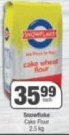 Spar Snowflake Cake Flour 2.5kg offer