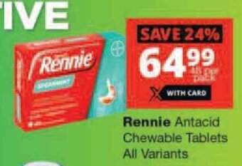 Checkers Rennie Antacid Chewable Tablets All Variants offer