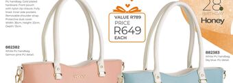 Honey Fashion Accessories White pu handbag offer