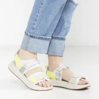 Utopia double strap and slingback sporty sandals neon yellow