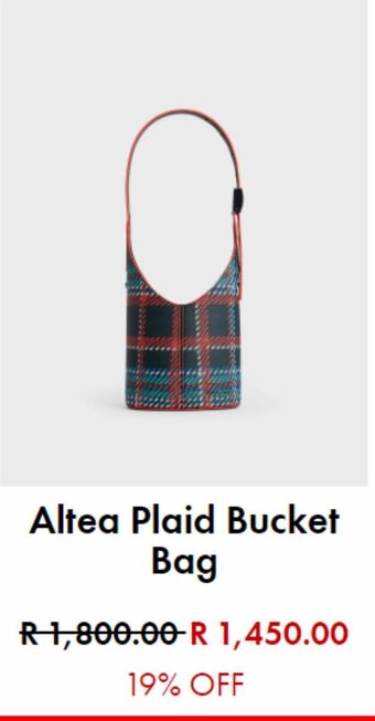 Charles & Keith Altea plaid bucket bag offer