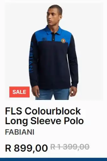 Fabiani Fls colourblock long sleeve polo offer