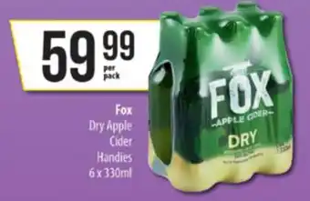 Spar Tops Fox Dry Apple Cider Handies 6x330ml offer
