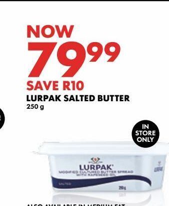Woolworths Lurpak salted butter 250g offer